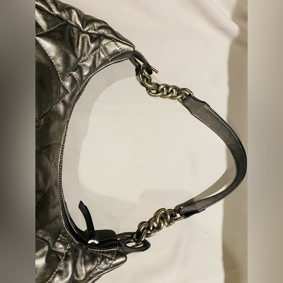 Kurt Geiger Metallic Silver Quilted Shoulder Bag - Picture 4 of 9